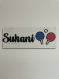 Kids Bedroom Door Sign , Personalised Sign for Study Area - Table Tennis