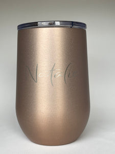 Metallic Gold Reusable Personalised Drink Tumbler Or Coffee Mug