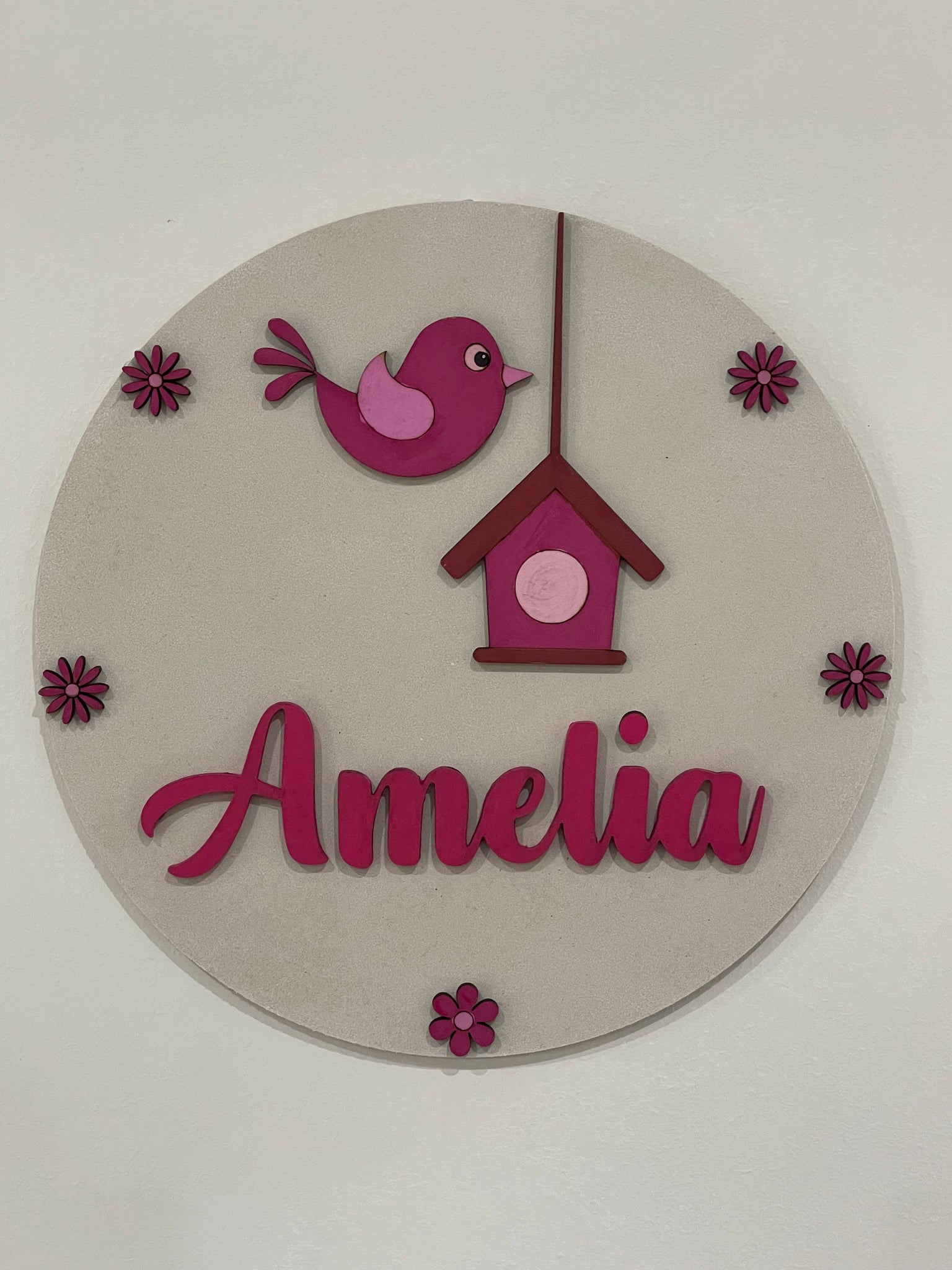 Personalised name plaque - Birds house