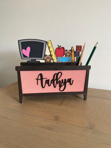 Personalised Desk Pen Holder Pink - Desk Organiser