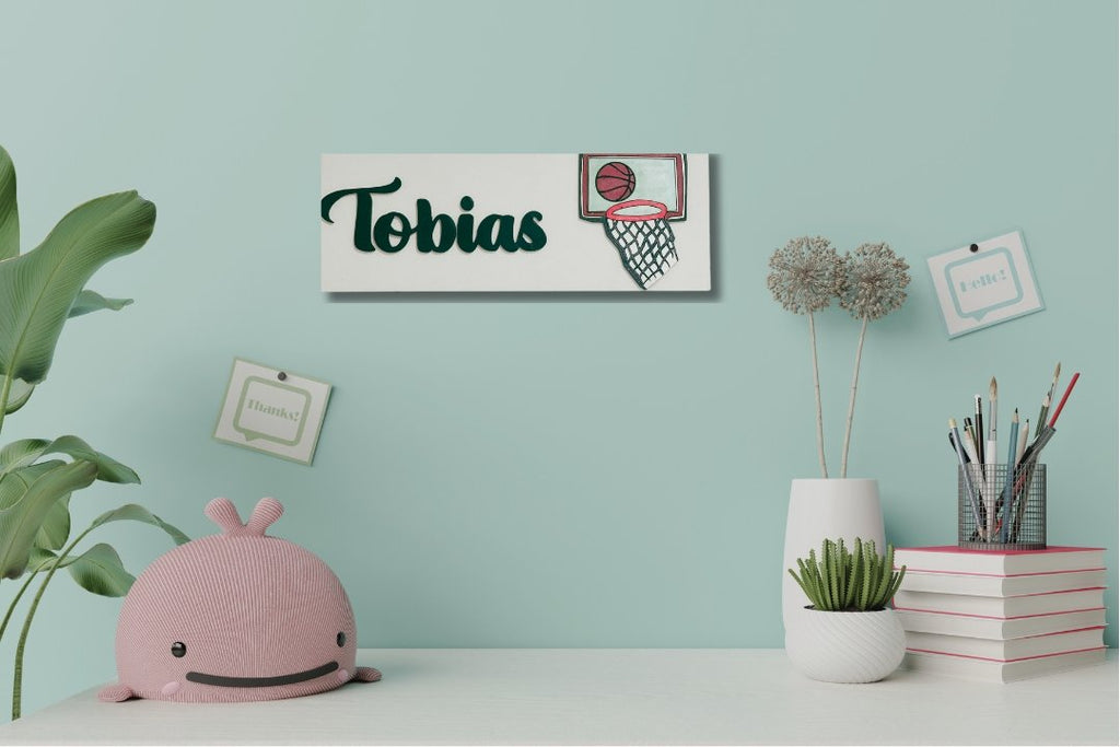 Sign For Study Kids Bedroom Door Sign , Personalised Sign for Study Area - Basketball ...