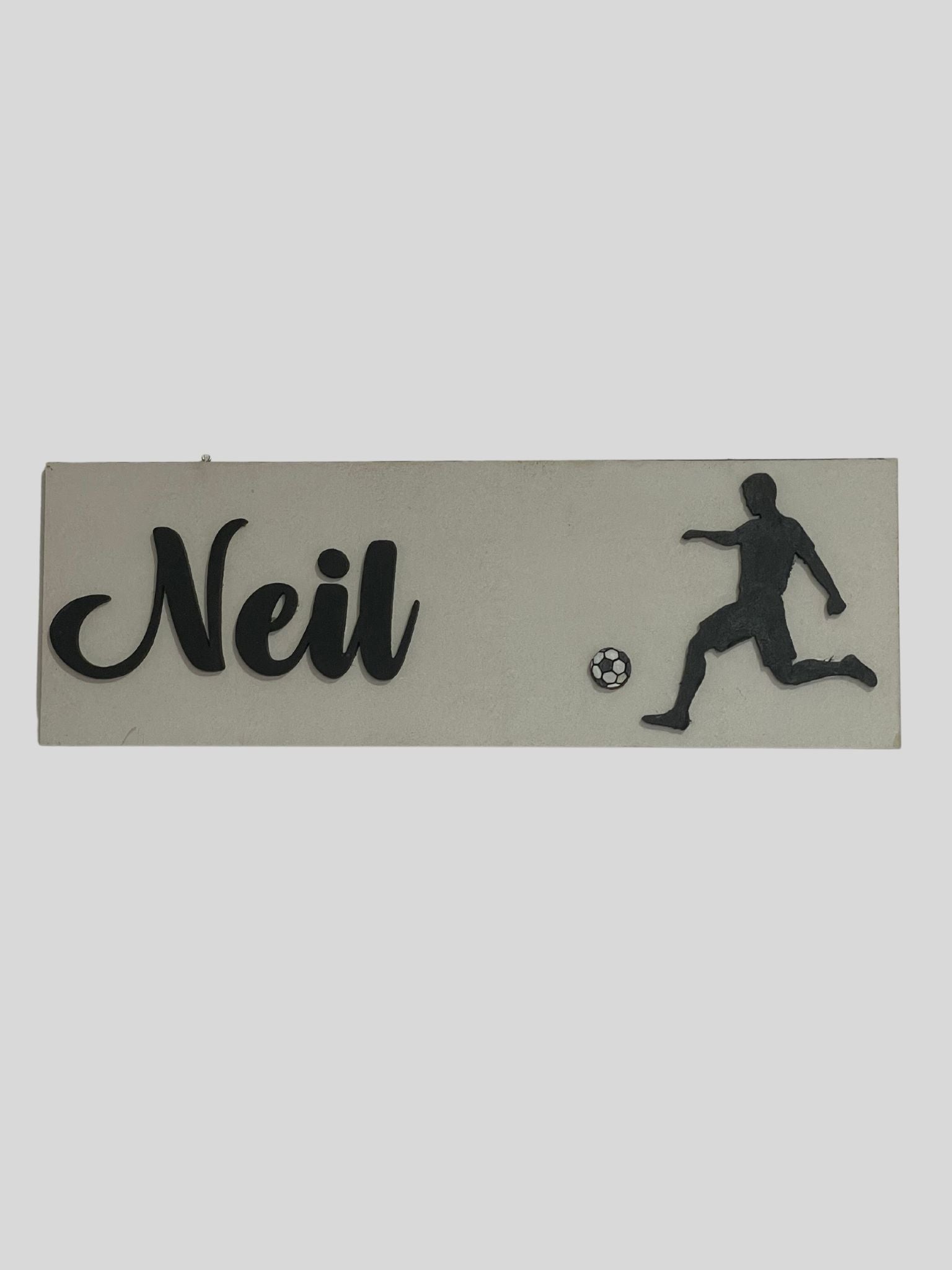 Kids Bedroom Door Sign , Personalised Sign for Study Area - Football | Soccer - Name Plaques