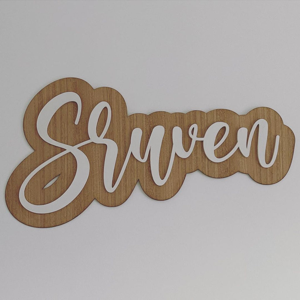 Personalised Kid's Wooden Name Sign - Nursery Room Decor - Wooden 3D plaque - Name Plaques